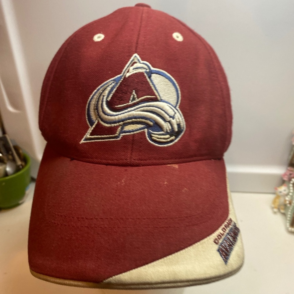 90s Vintage Colorado Avalanche NHL Hockey Starter Strap Back Hat - Picture 2 of